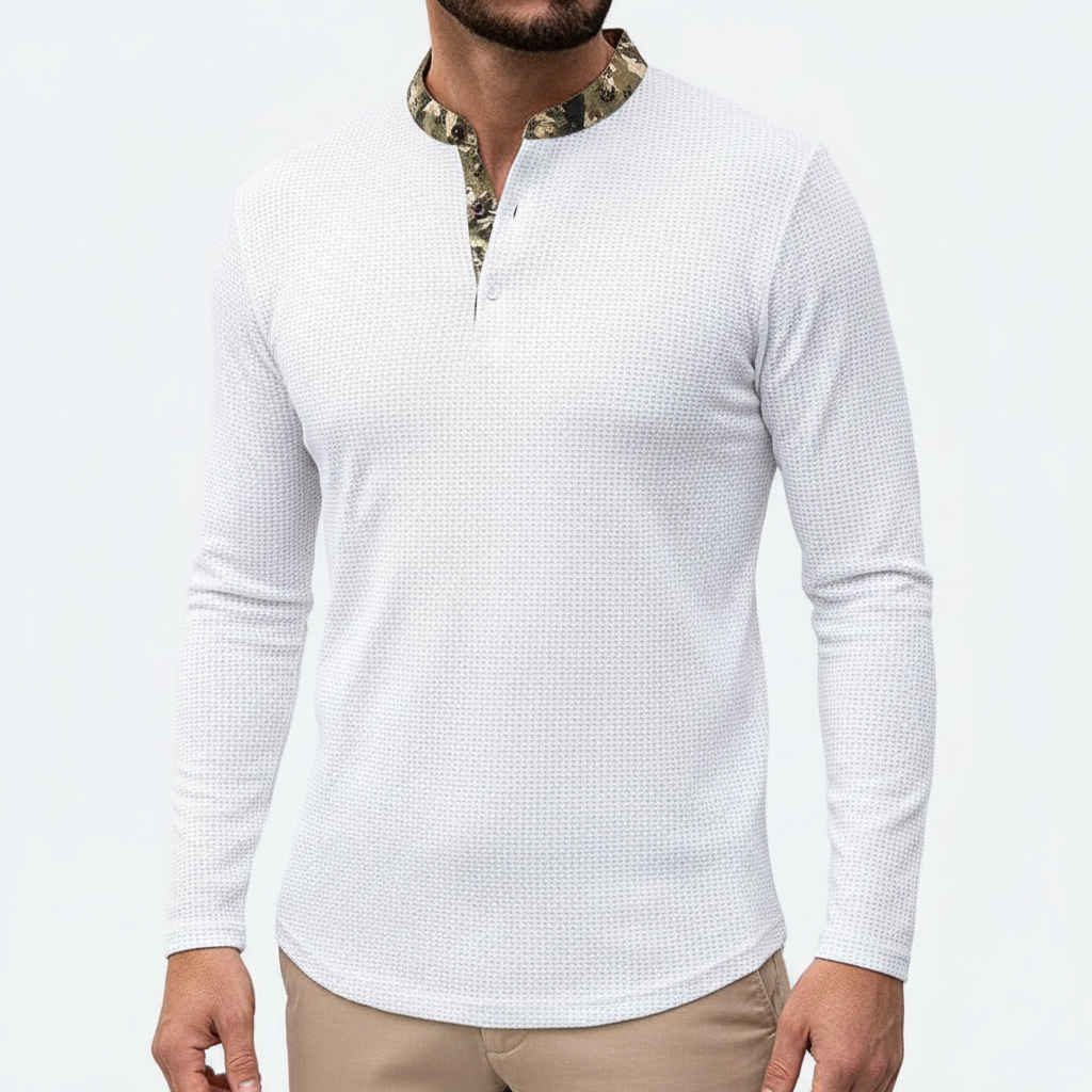 Glebronia | Camicia henley granata a maniche lunghe
