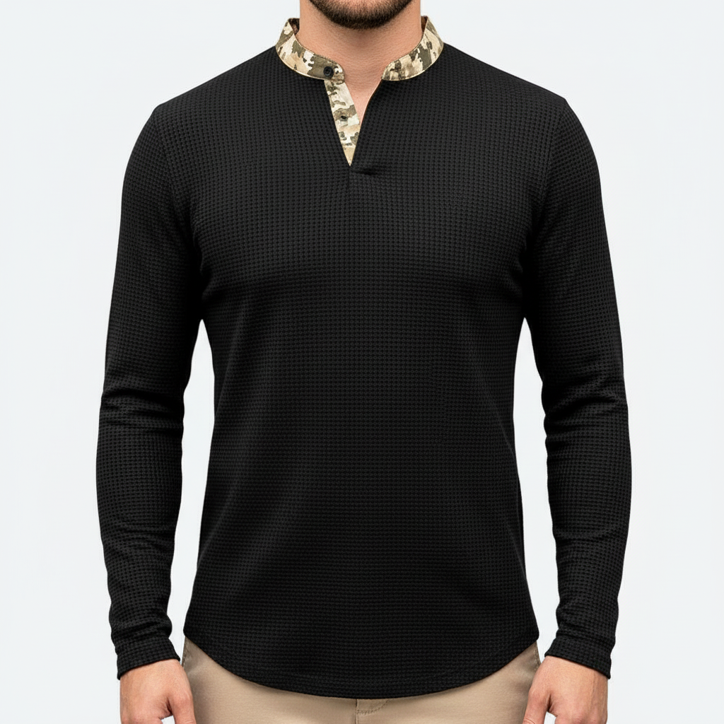 Glebronia | Camicia henley granata a maniche lunghe