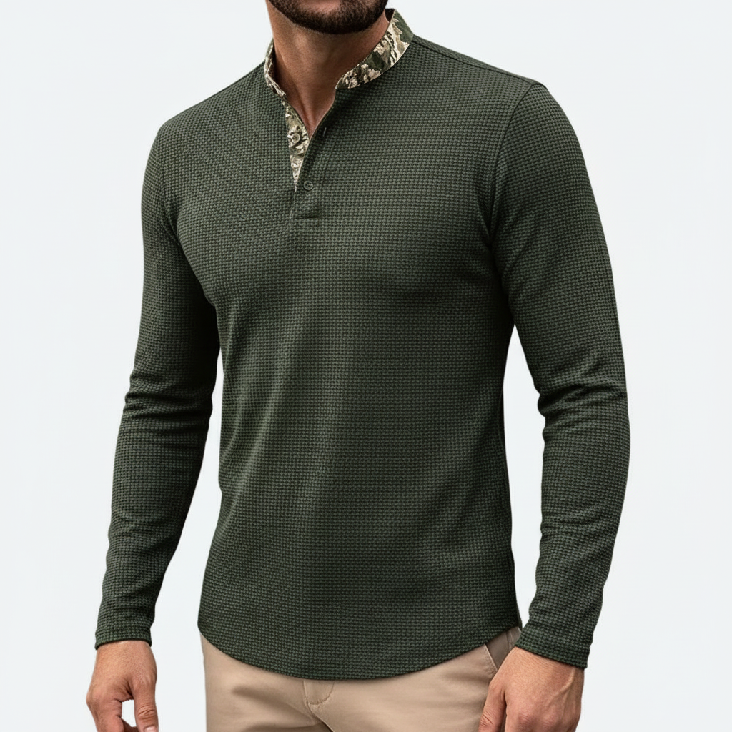 Glebronia | Camicia henley granata a maniche lunghe