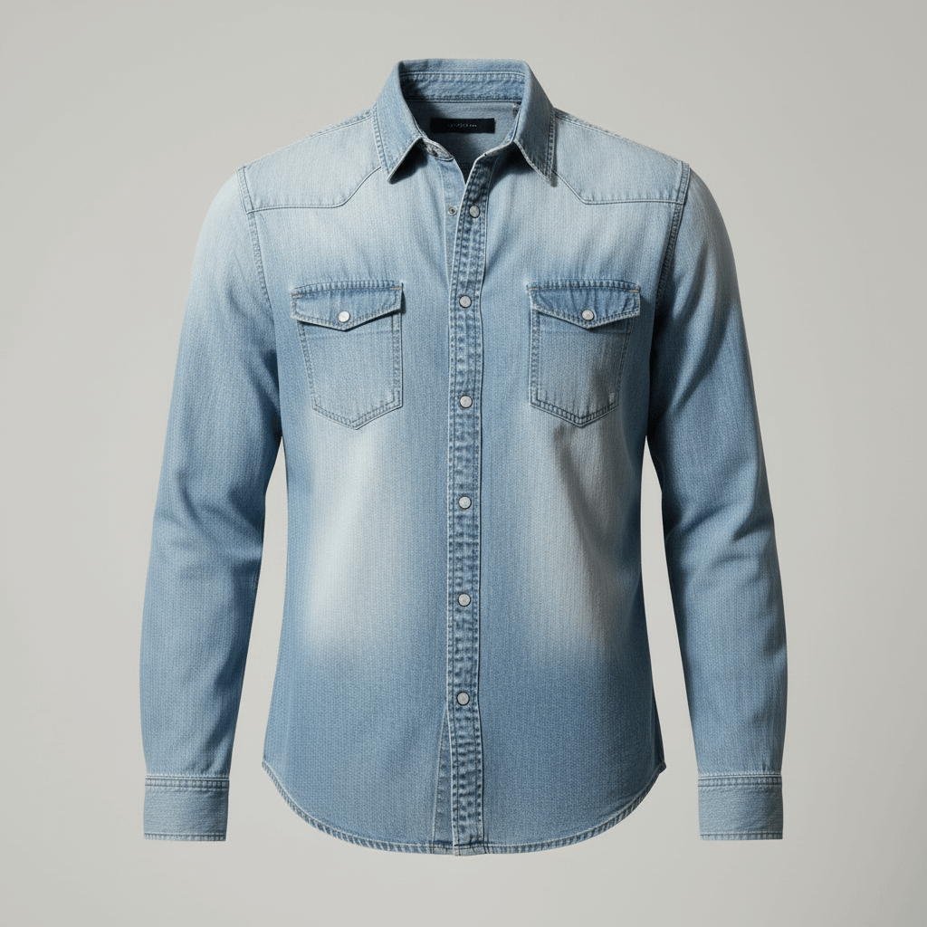 Glebronia | Camicia in denim vintage con tasche