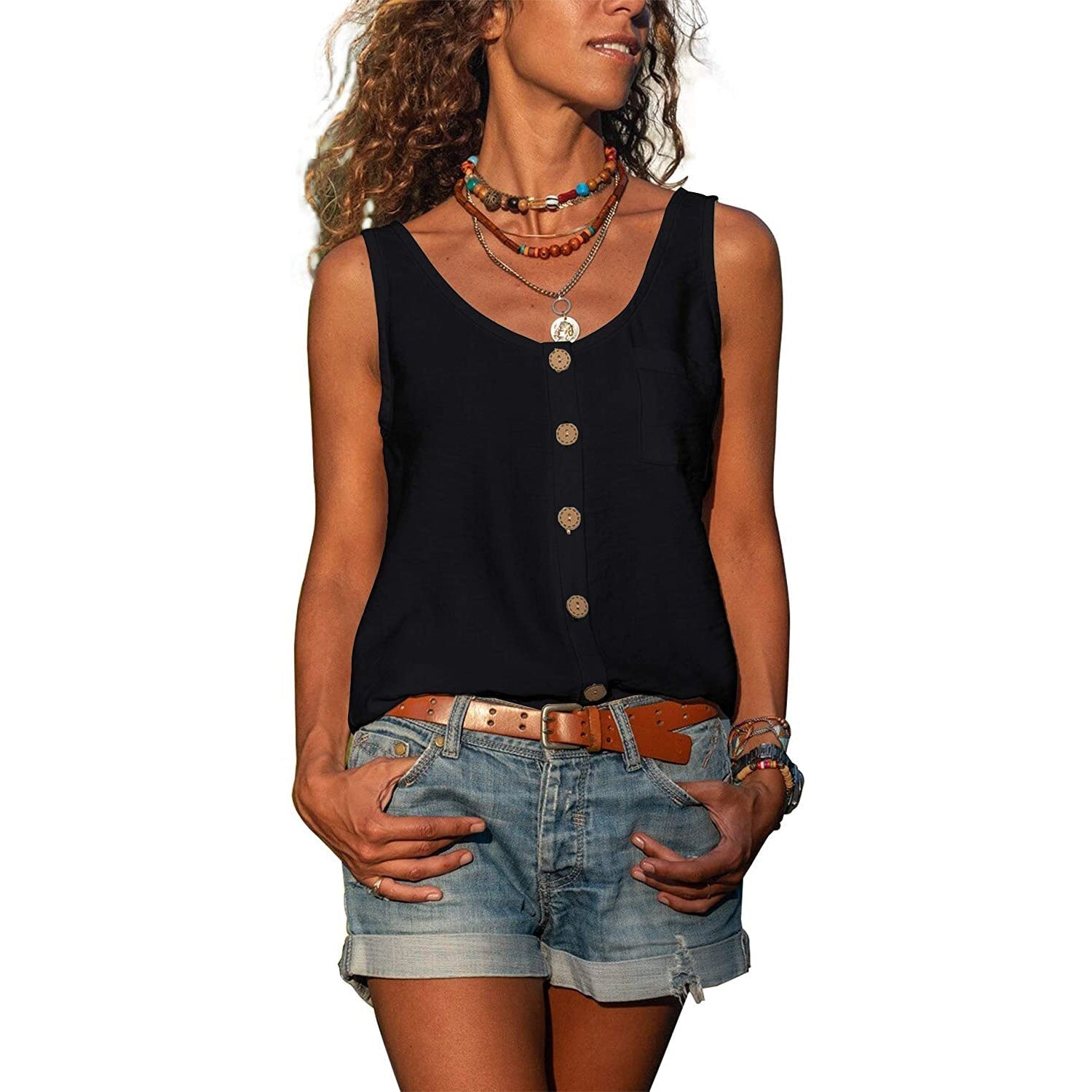 Glebronia | Canotta slim fit in stile Ibiza