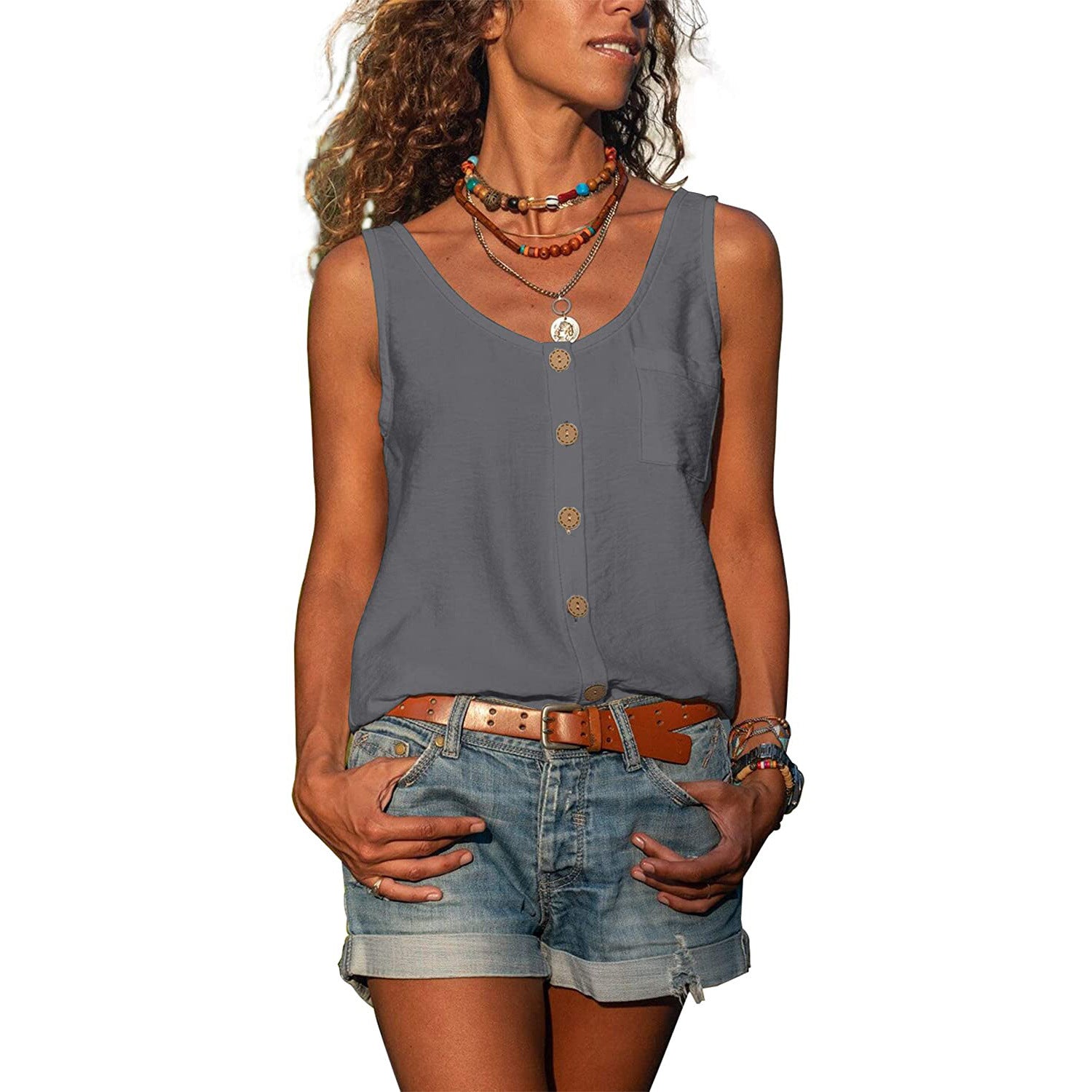 Glebronia | Canotta slim fit in stile Ibiza