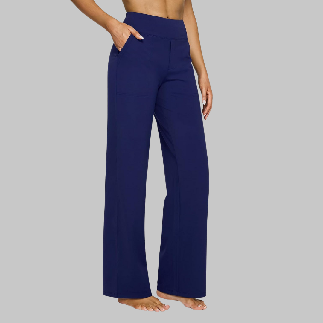 Glebronia | Comfort fit pantaloni elasticizzati con vita alta e tasche laterali
