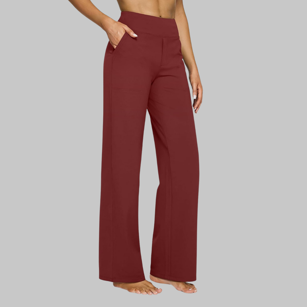 Glebronia | Comfort fit pantaloni elasticizzati con vita alta e tasche laterali