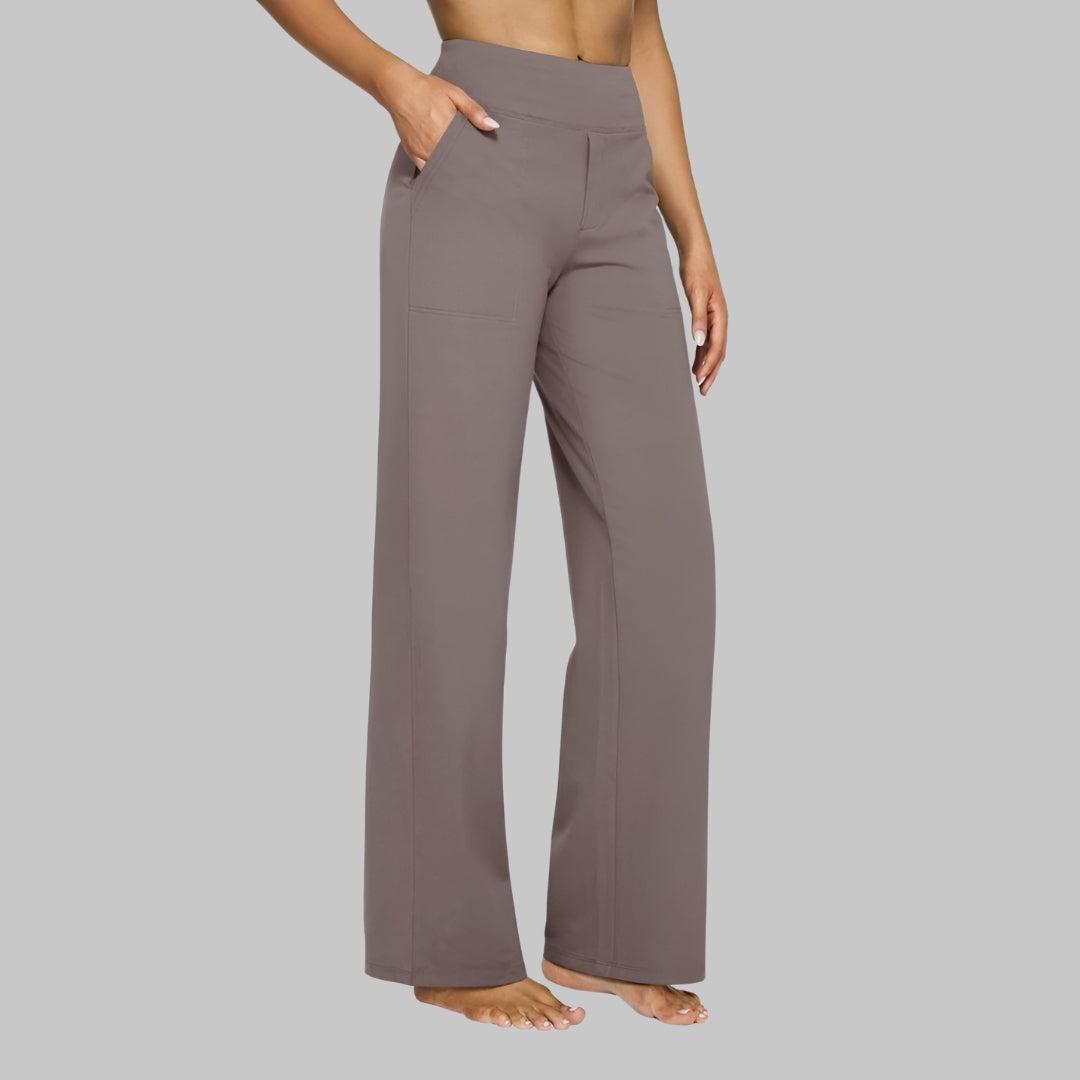 Glebronia | Comfort fit pantaloni elasticizzati con vita alta e tasche laterali