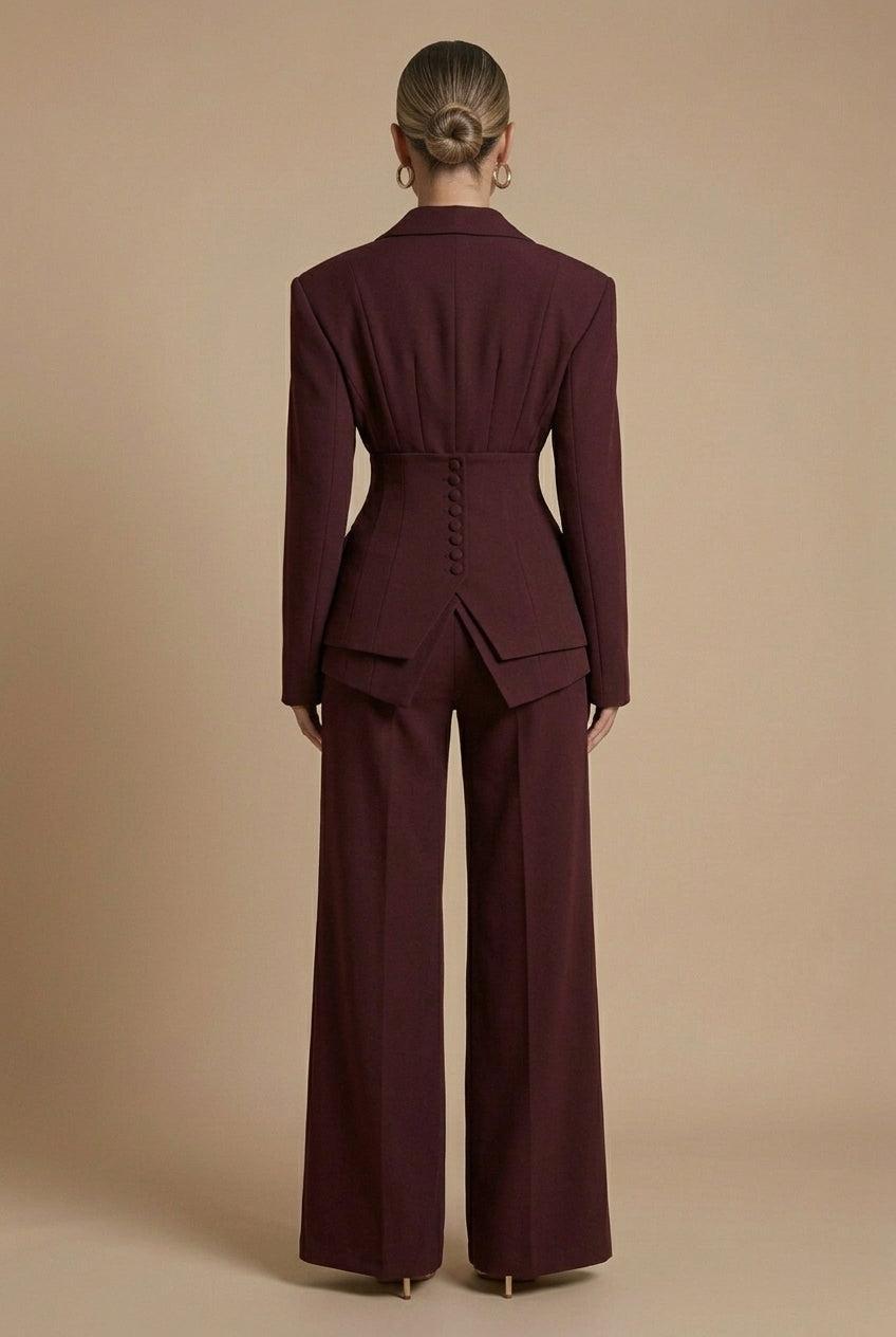Glebronia | Completo composto da blazer con revers a punta e pantaloni