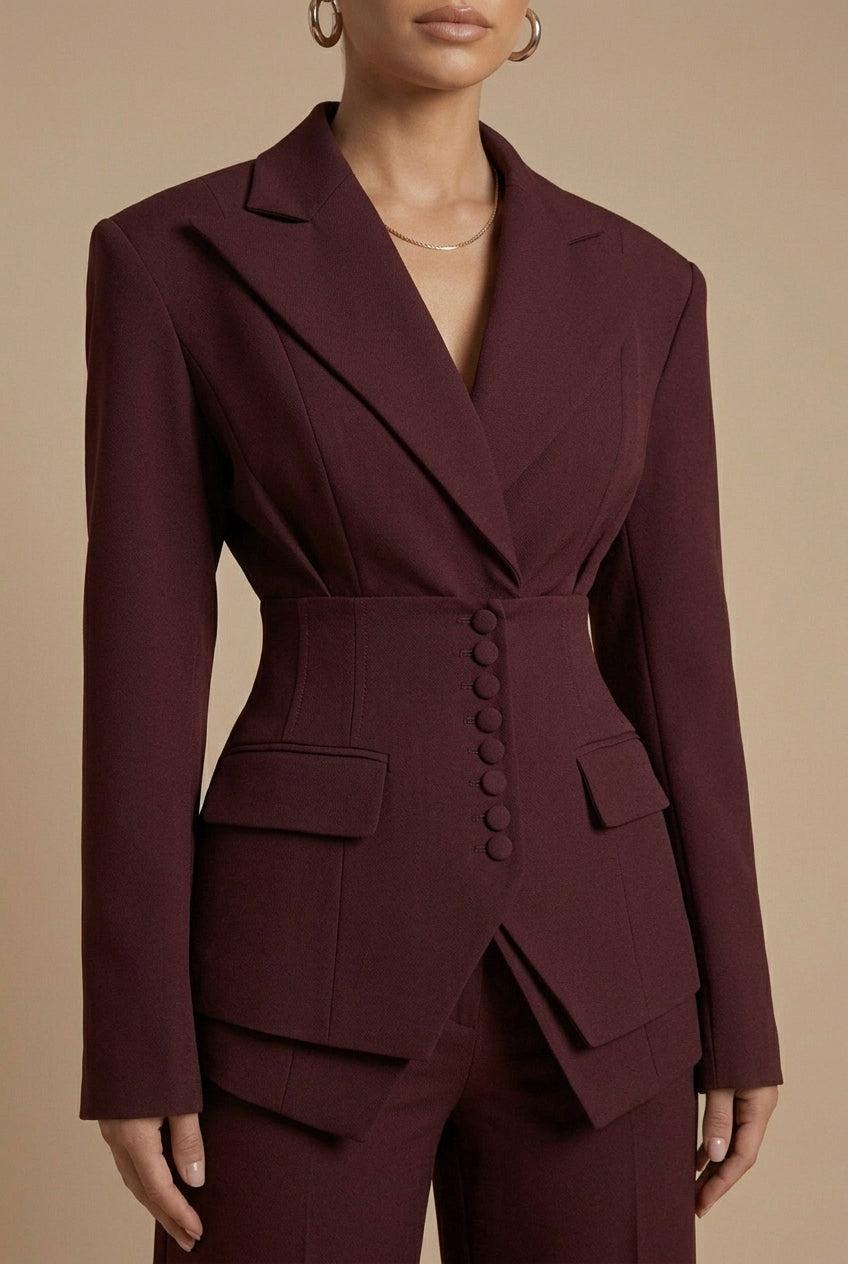 Glebronia | Completo composto da blazer con revers a punta e pantaloni