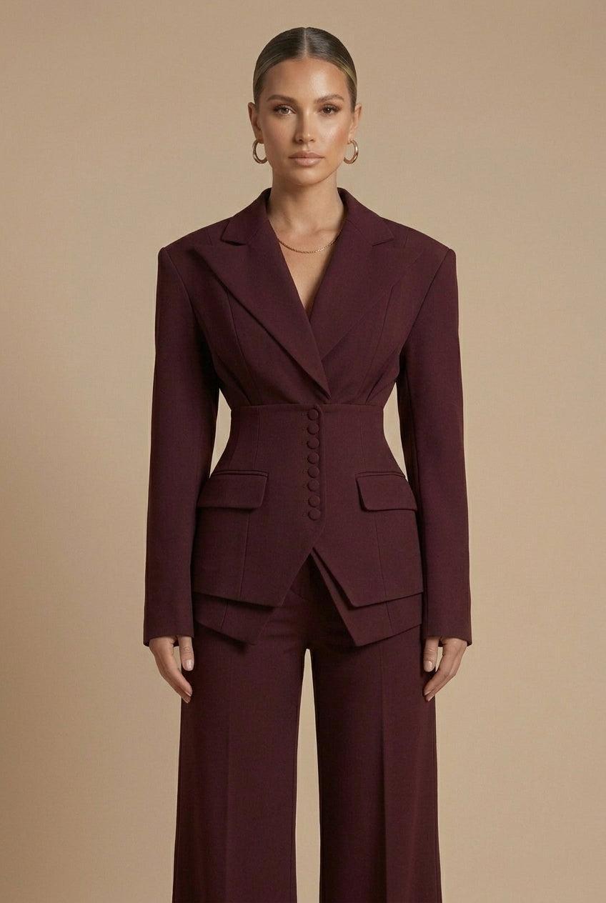 Glebronia | Completo composto da blazer con revers a punta e pantaloni