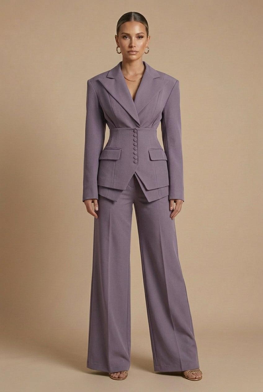 Glebronia | Completo composto da blazer con revers a punta e pantaloni