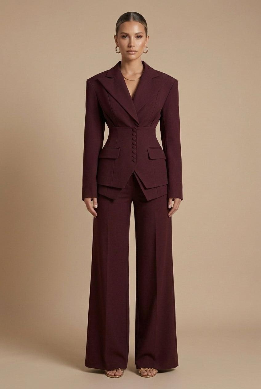 Glebronia | Completo composto da blazer con revers a punta e pantaloni