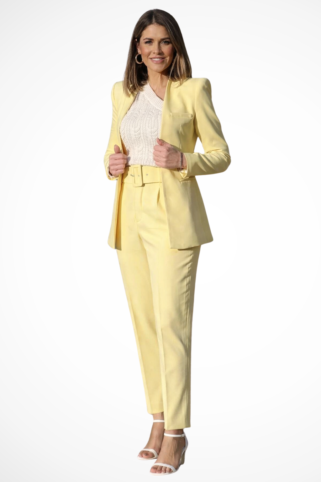 Glebronia | Completo elegante con blazer e pantaloni a vita alta