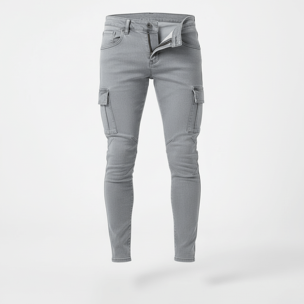 Glebronia | Jeans skinny con tasche cargo e vestibilità slim