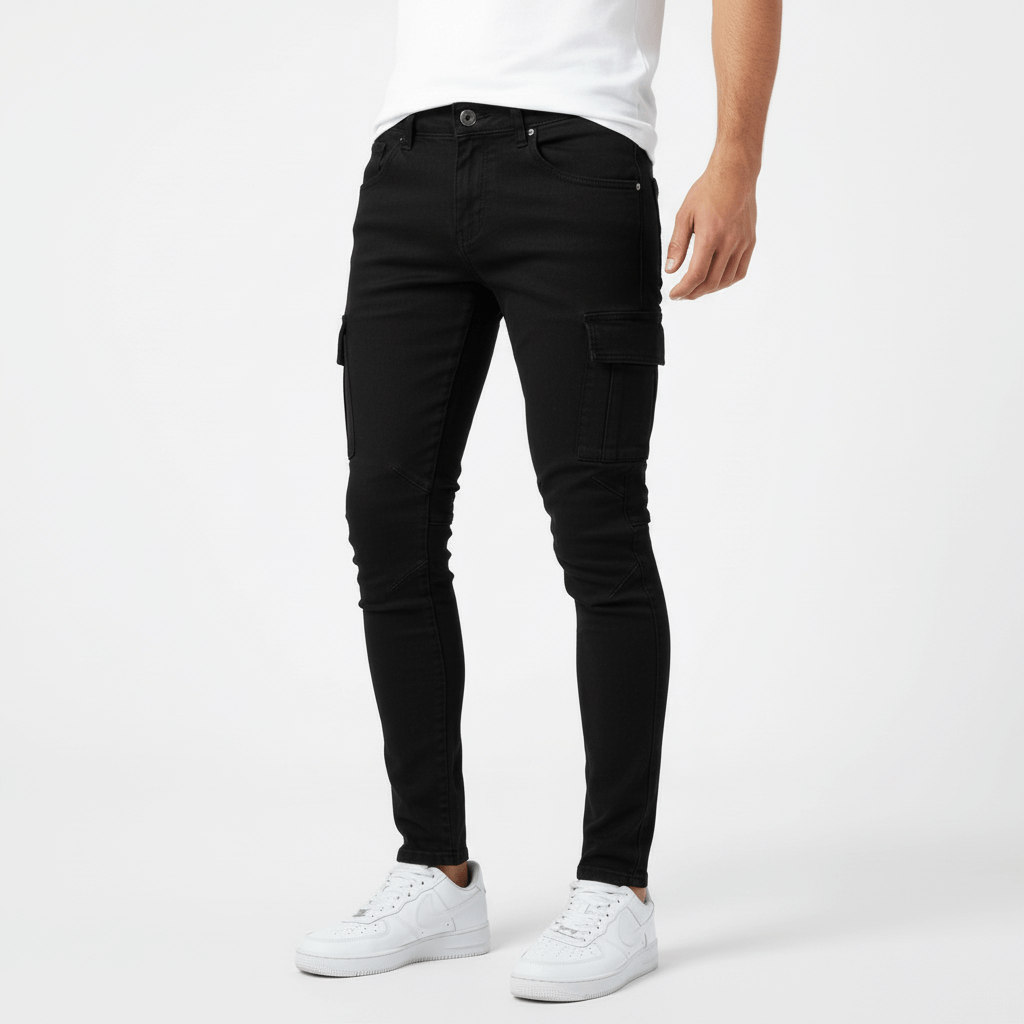 Glebronia | Jeans skinny con tasche cargo e vestibilità slim