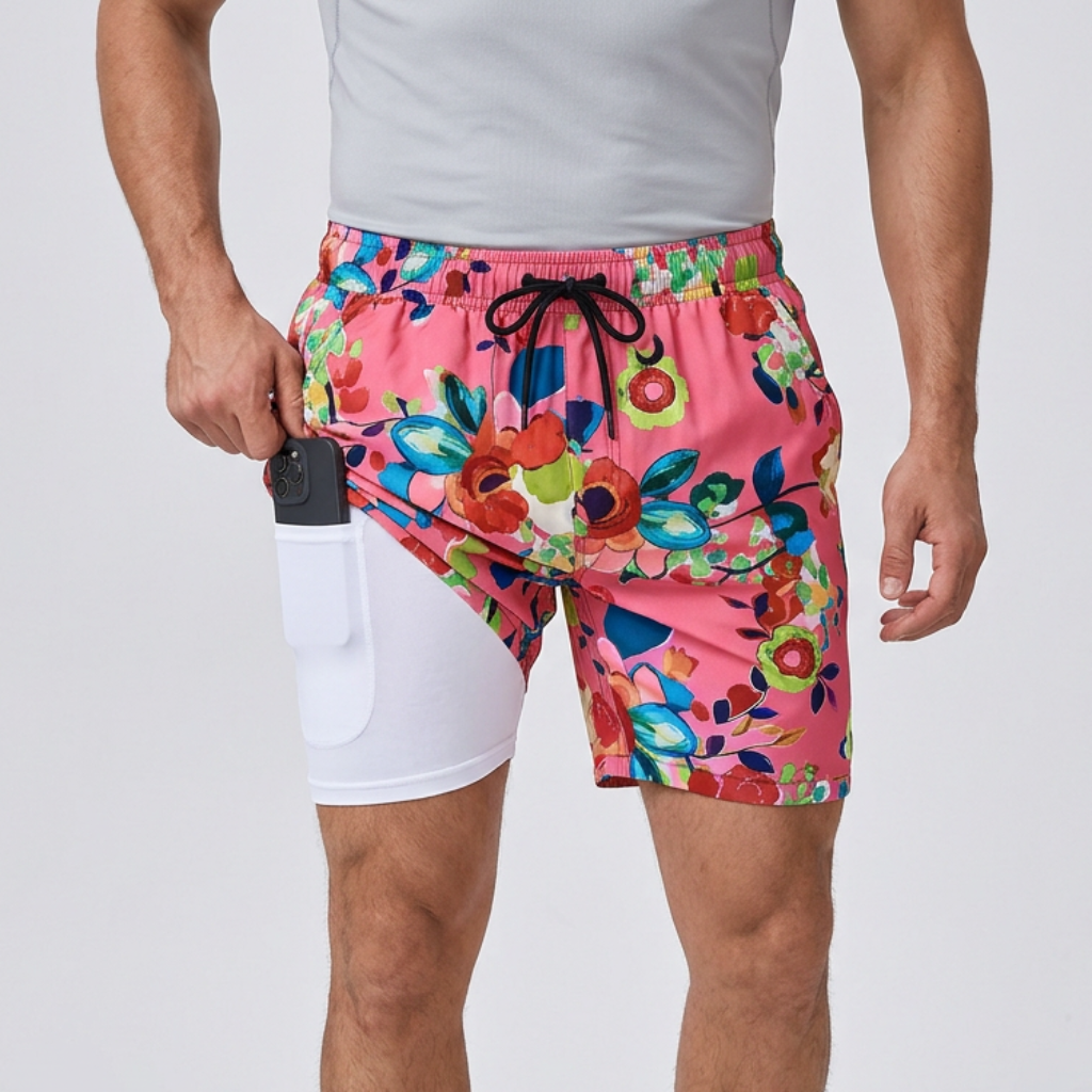 Glebronia | Pantaloncini da mare ad asciugatura rapida con compressione interna