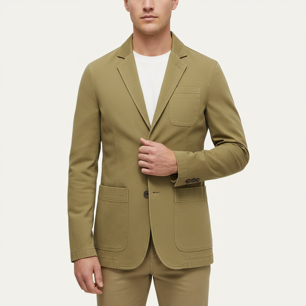 Glebronia | Vestibilità slim cotone giacca a vento stile blazer