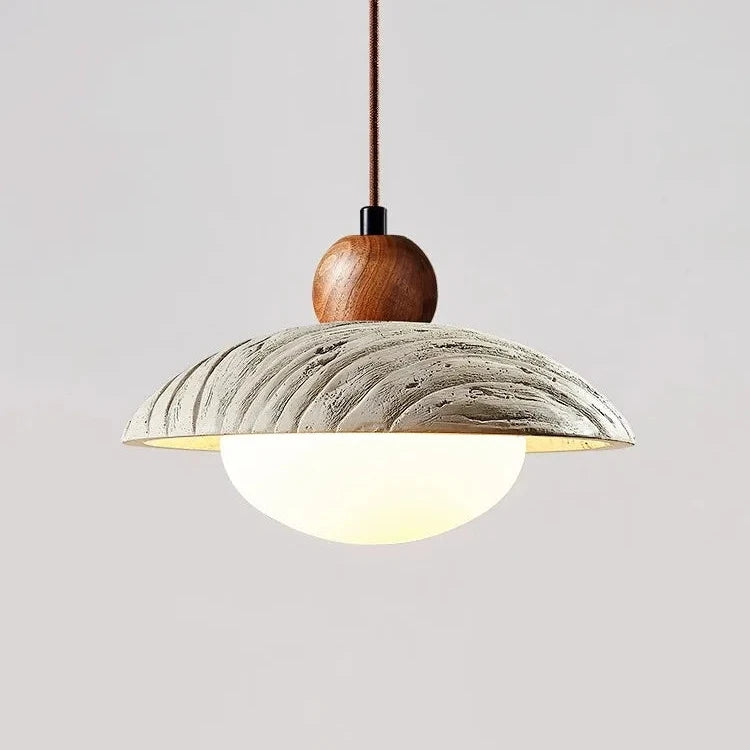 Lampada a Sospensione in Cemento Travertino | Lampade a Sospensione LED | Illuminazione Moderna per Interni | Design Wabi-Sabi Elegante | Lampada Ciondolo per Casa 1