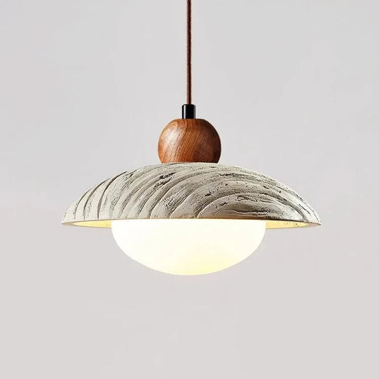 Lampada a Sospensione in Cemento Travertino | Lampade a Sospensione LED | Illuminazione Moderna per Interni | Design Wabi-Sabi Elegante | Lampada Ciondolo per Casa 1
