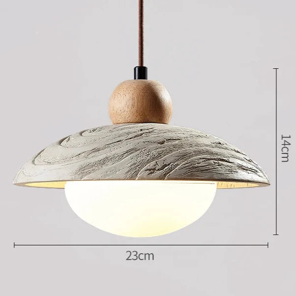 Lampada a Sospensione in Cemento Travertino | Lampade a Sospensione LED | Illuminazione Moderna per Interni | Design Wabi-Sabi Elegante | Lampada Ciondolo per Casa 5