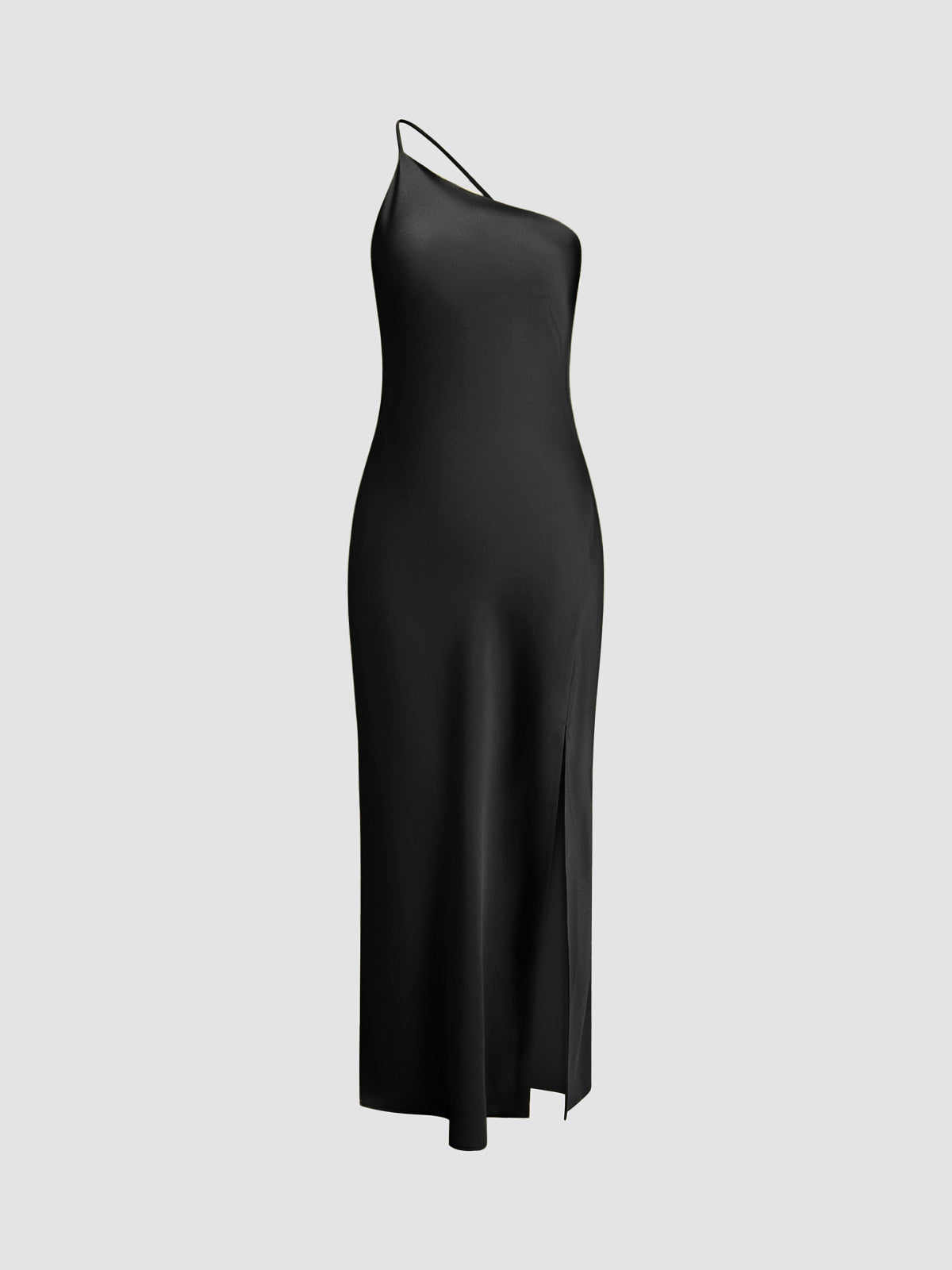 Abito midi da donna monospalla con schiena scoperta e spacco laterale, elegante per cerimonia e matrimonio - view 13