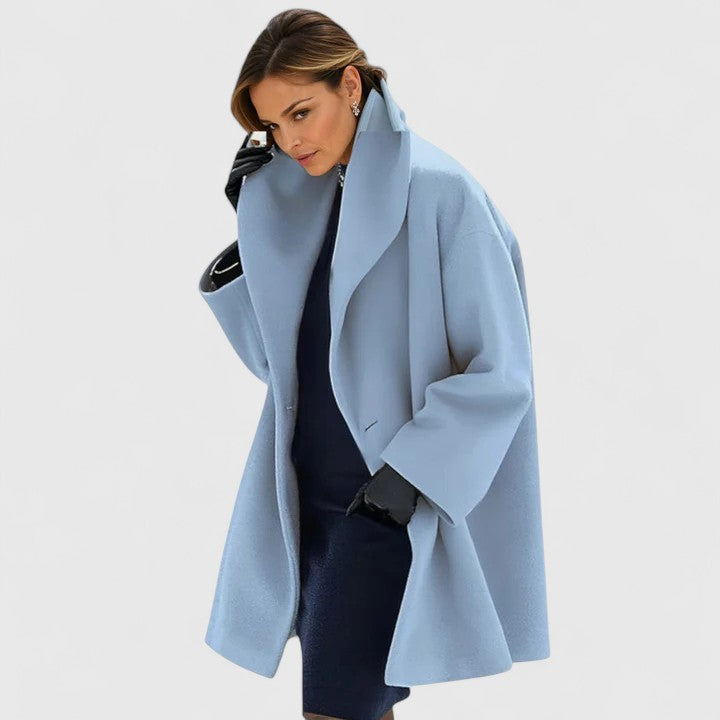 Cappotto elegante da donna oversize, collo a scialle, per autunno e inverno - foto 1