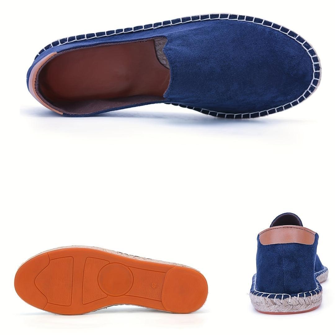 Espadrillas da uomo in tela, slip-on traspiranti fatte a mano, mocassini casual estivi - view 7