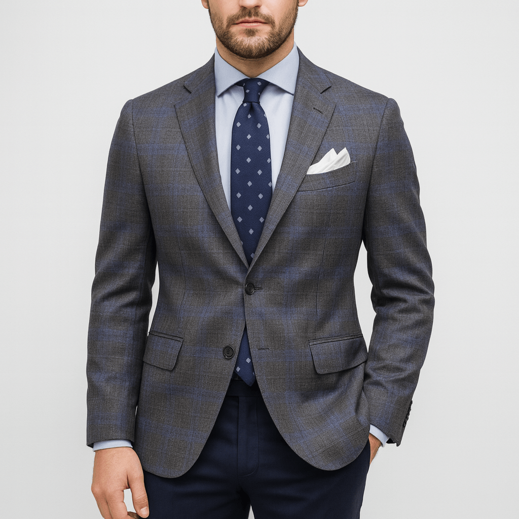 Giacca elegante da uomo con revers a lancia e vestibilità slim, per cerimonia, ufficio e smart casual - Nero
