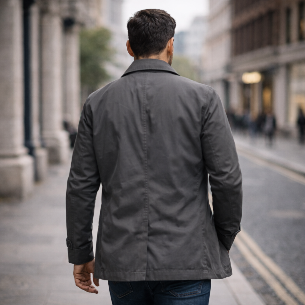 Giacca lunga leggera da uomo, soprabito elegante per ufficio, città e mezza stagione - view 6