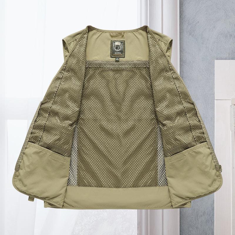 Gilet multitasche da uomo estivo in tessuto traspirante, per pesca e trekking - smanicato sportivo - view 7