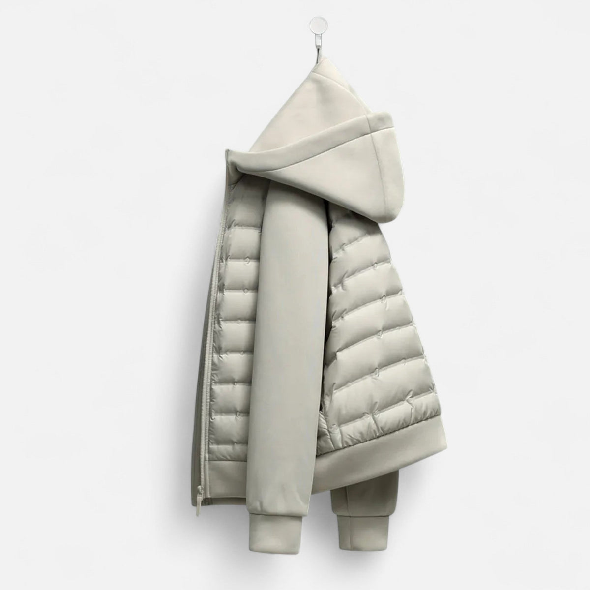 Giubbotto uomo con cappuccio trapuntato, giacca invernale imbottita con zip - view 8