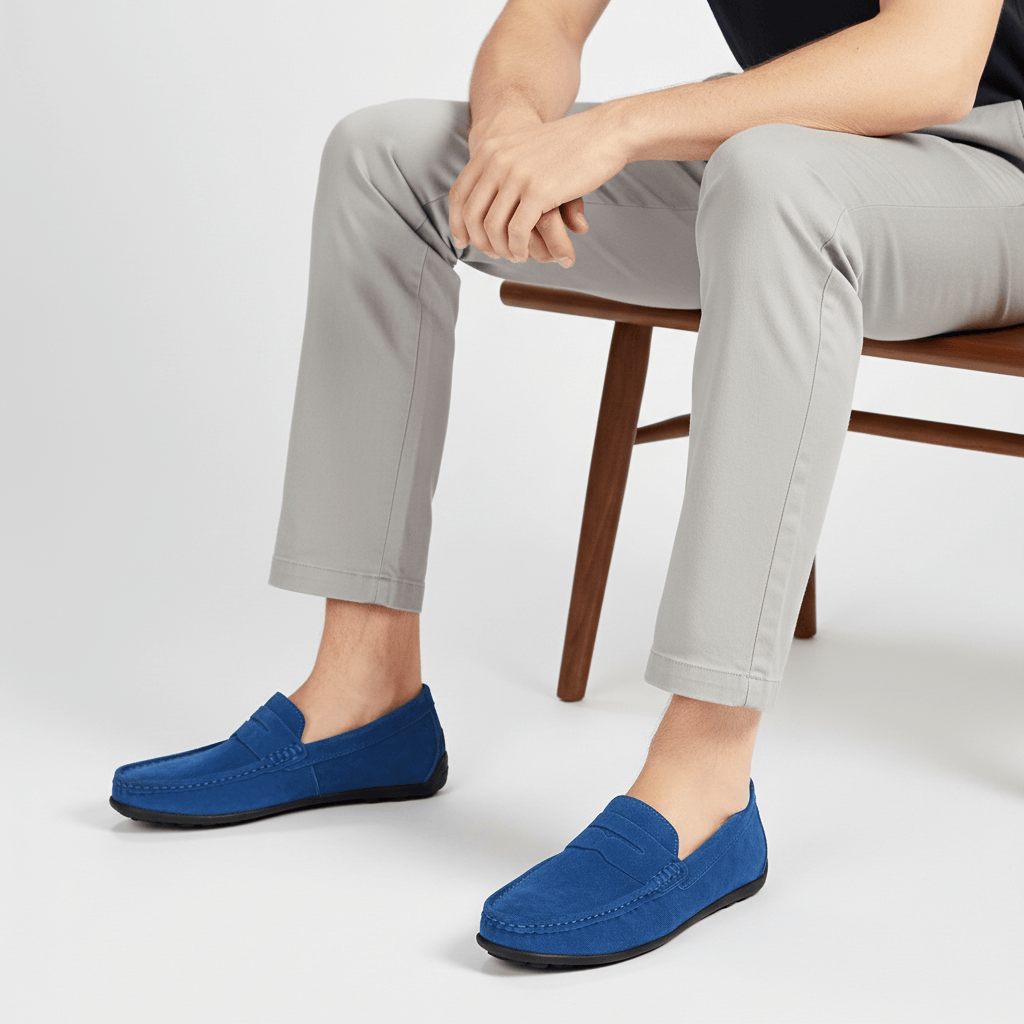 Mocassini da uomo in camoscio con suola flessibile, eleganti da ufficio e casual - view 8