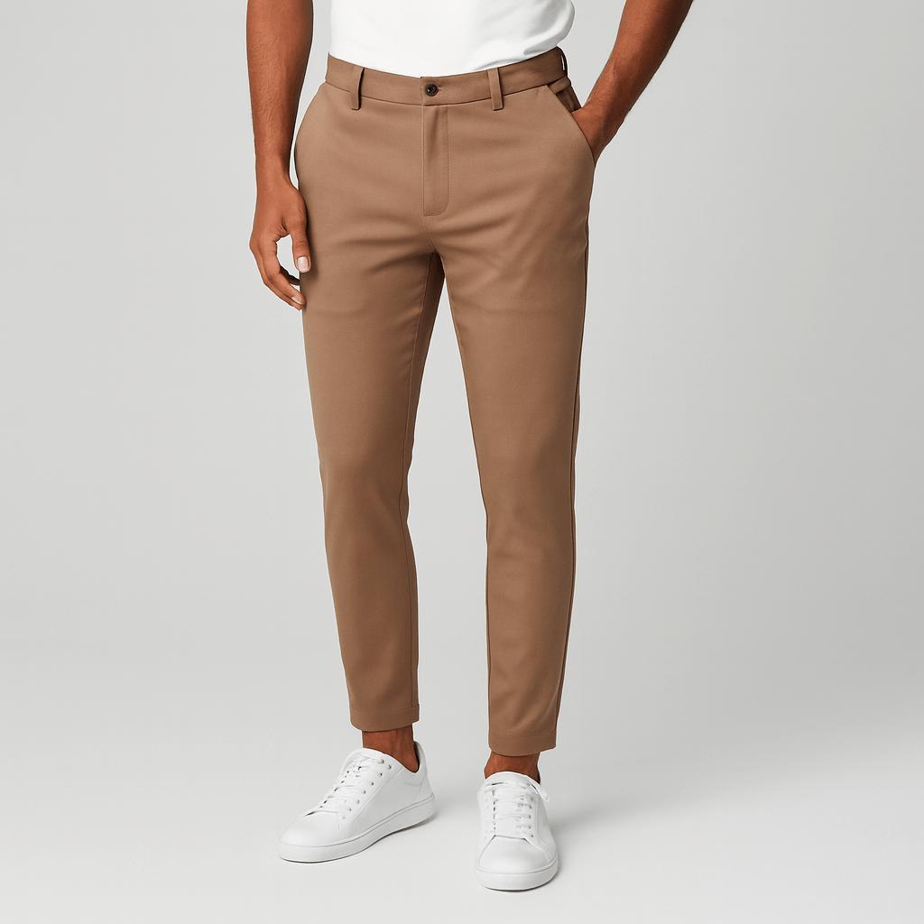 Pantaloni chino da uomo elasticizzati, slim fit, traspiranti e comodi - Marrone