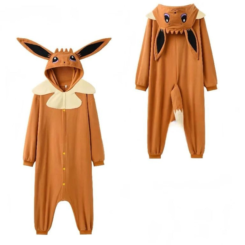 Pigiama intero in pile unisex con cappuccio, morbida tuta kigurumi con animali per tutta la famiglia - view 20