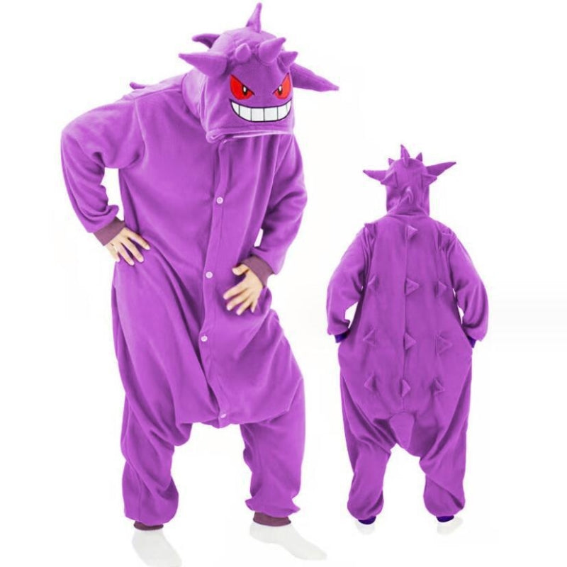Pigiama intero in pile unisex con cappuccio, morbida tuta kigurumi con animali per tutta la famiglia - view 5
