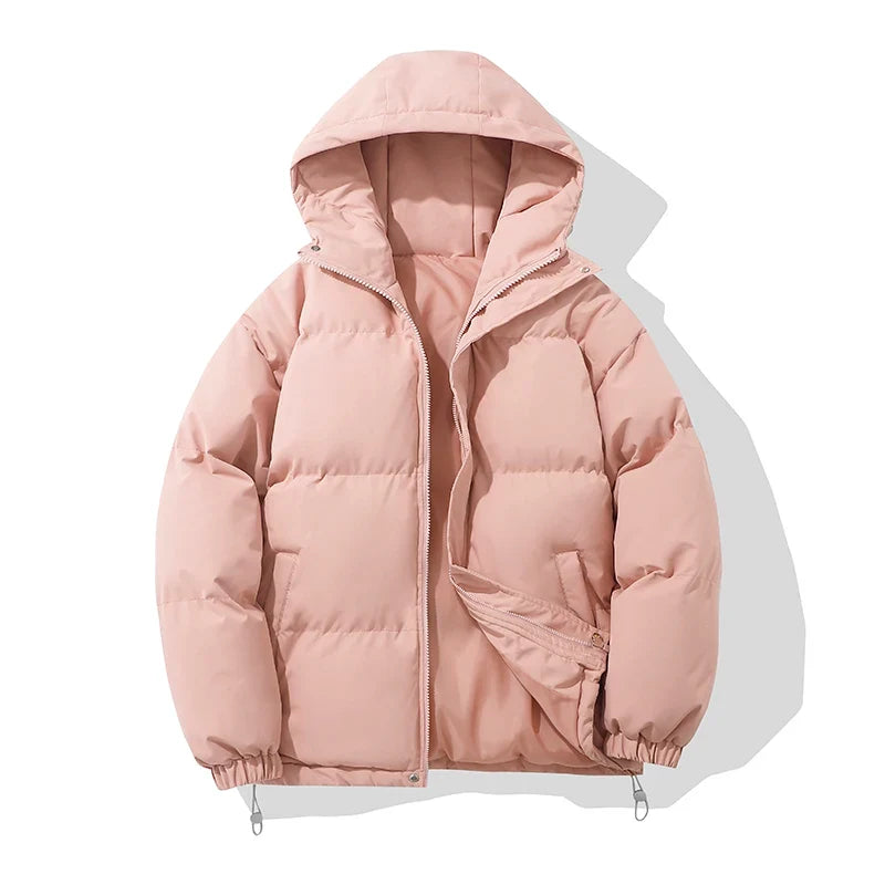 Piumino con cappuccio unisex in misto cotone, giubbotto imbottito invernale - view 16