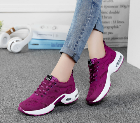 Sneakers donna comode con suola ad aria in mesh traspirante, scarpe da ginnastica sportive per il tempo libero - view 12