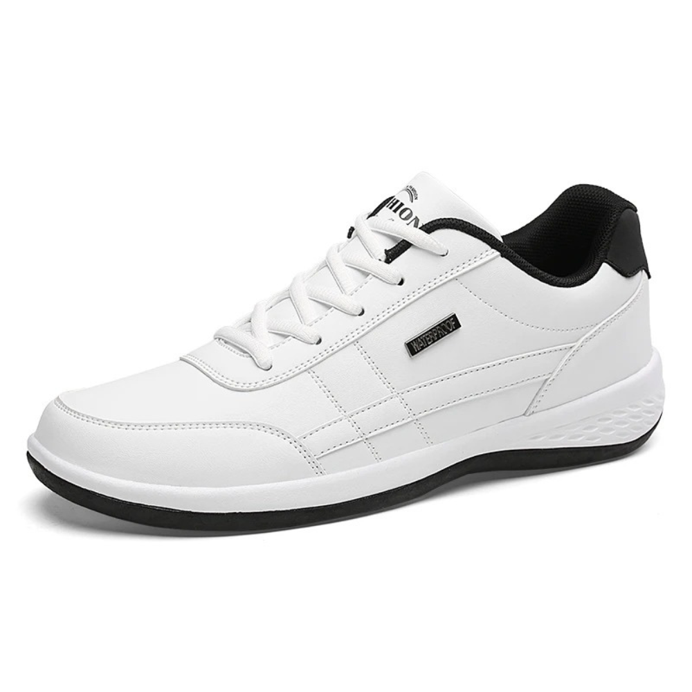 Sneakers in pelle da uomo con lacci, casual e comode per tutti i giorni - Bianco
