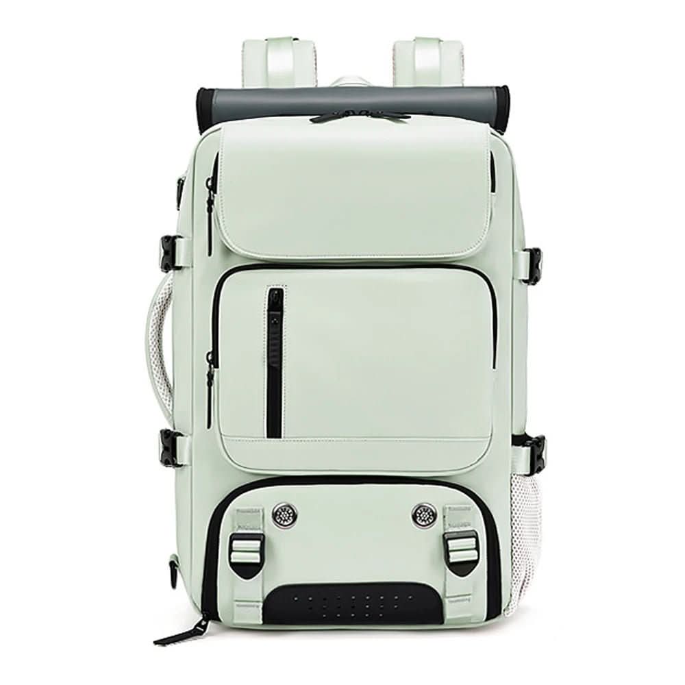 Zaino da viaggio capiente con porta pc e scomparto scarpe, per aereo e trekking - Verde menta