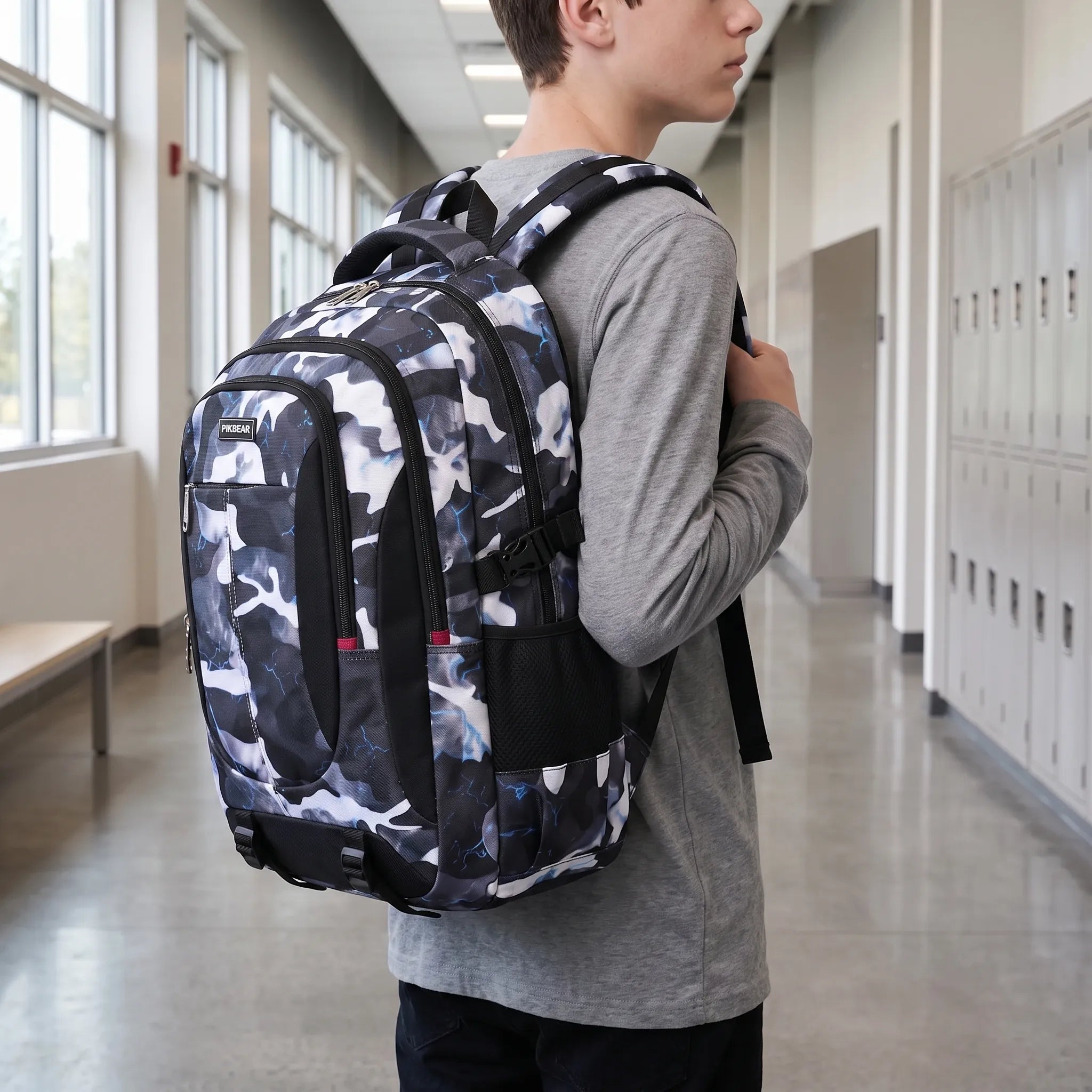 Zaino scolastico multitasche con porta pc 16 pollici, ergonomico per ragazzi, per superiori e viaggio - view 5