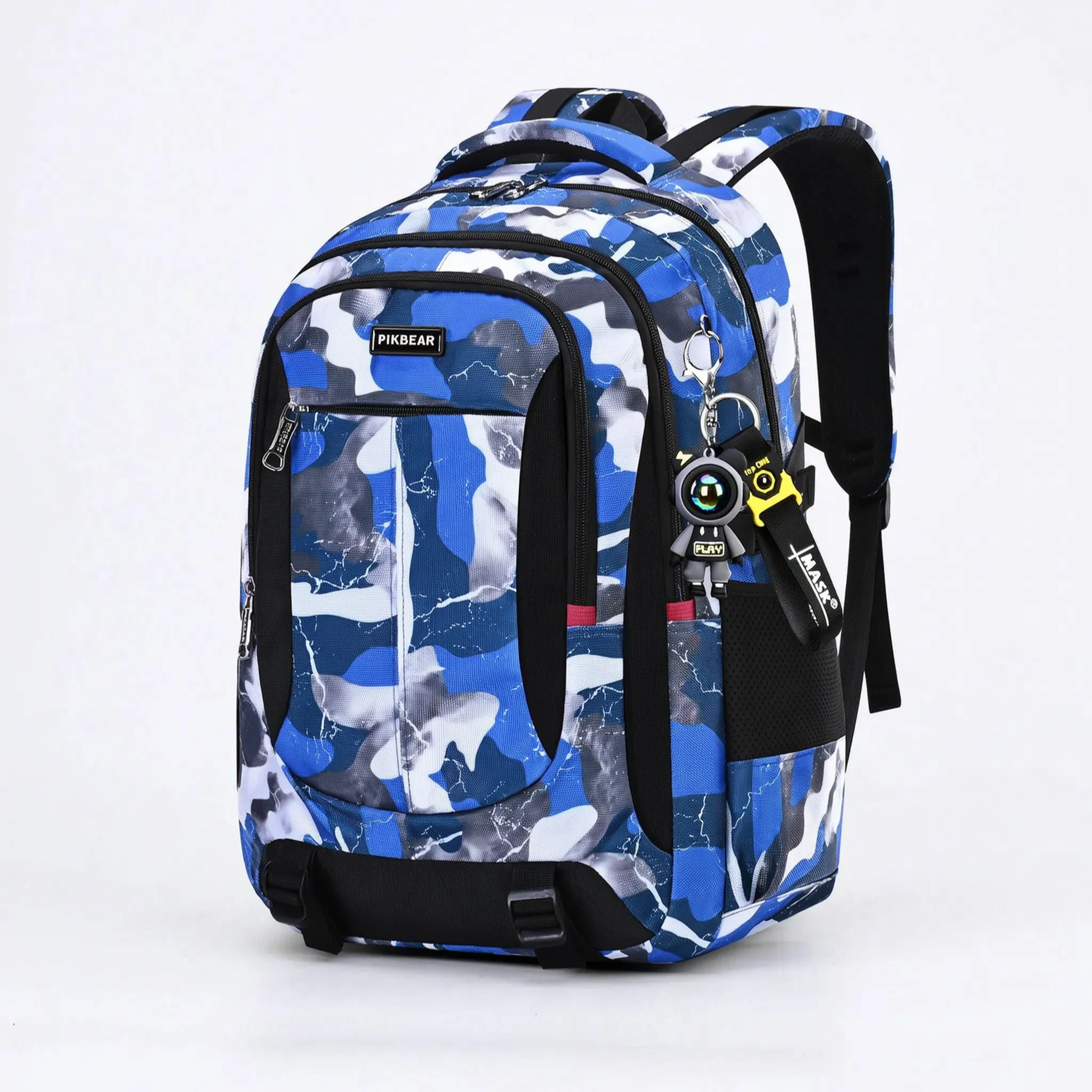Zaino scolastico multitasche con porta pc 16 pollici, ergonomico per ragazzi, per superiori e viaggio - Blu