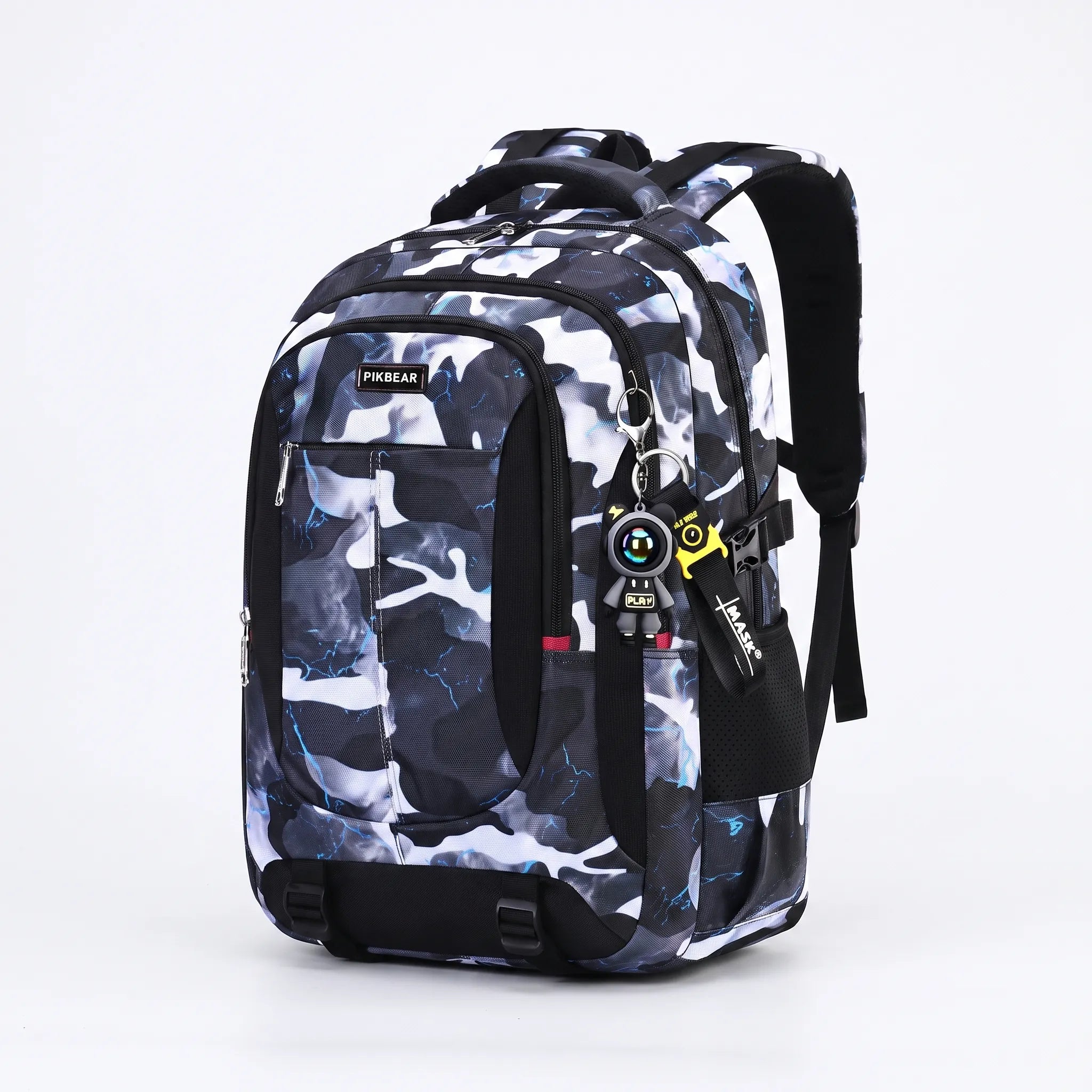 Zaino scolastico multitasche con porta pc 16 pollici, ergonomico per ragazzi, per superiori e viaggio - Grigio