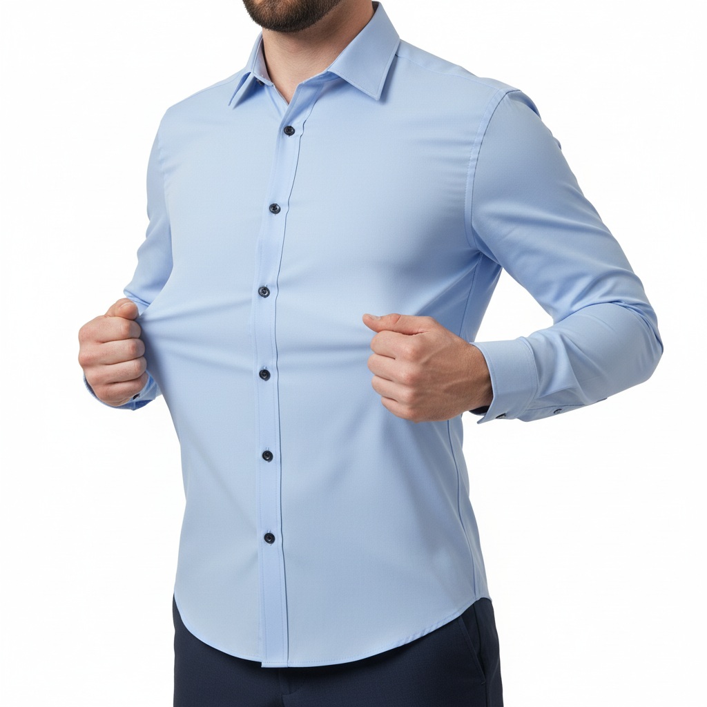 Glebronia | Camicia elasticizzata slim fit con finitura antirughe
