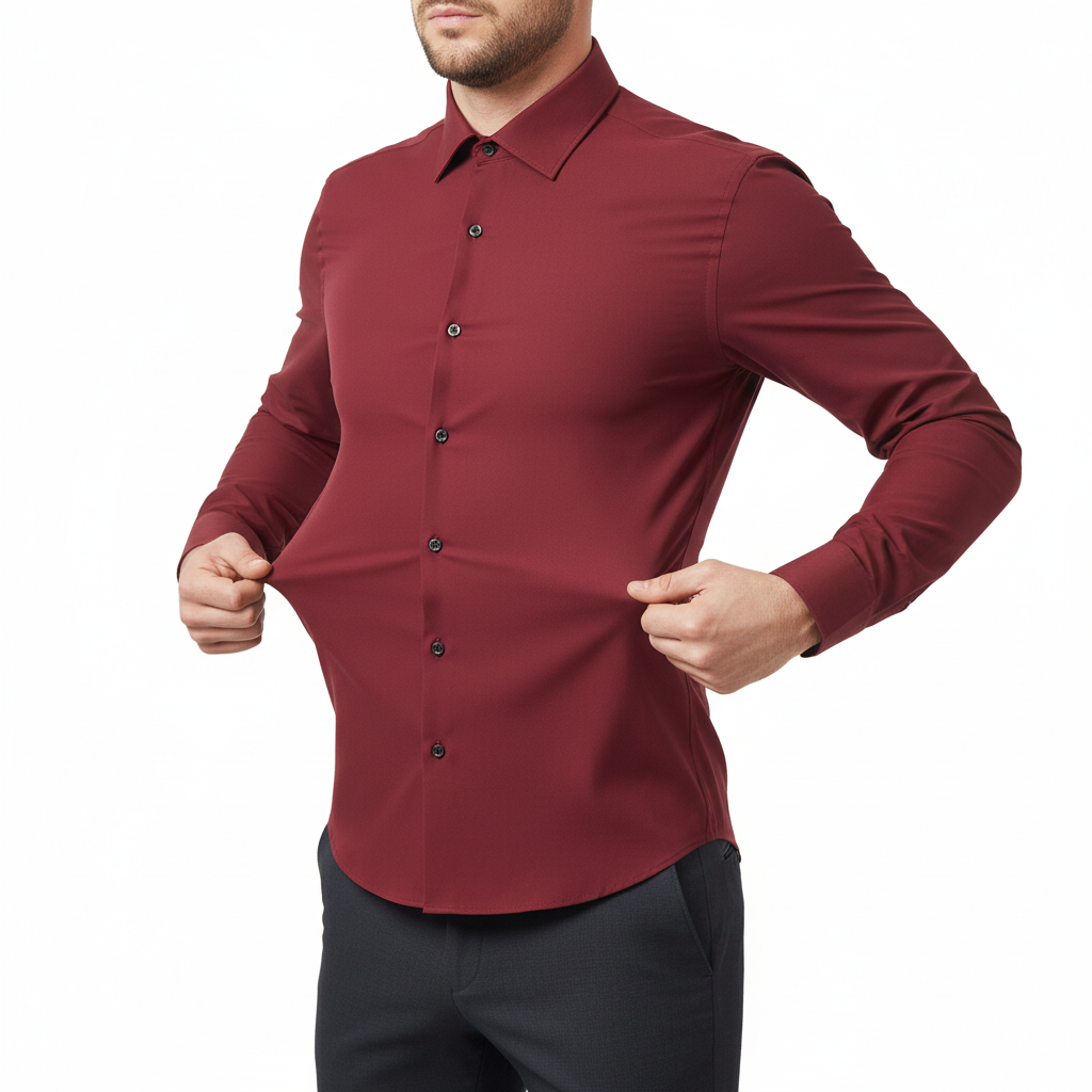 Glebronia | Camicia elasticizzata slim fit con finitura antirughe