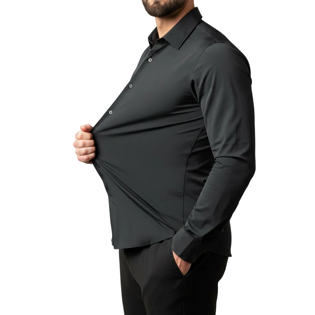 Glebronia | Camicia elasticizzata slim fit con finitura antirughe