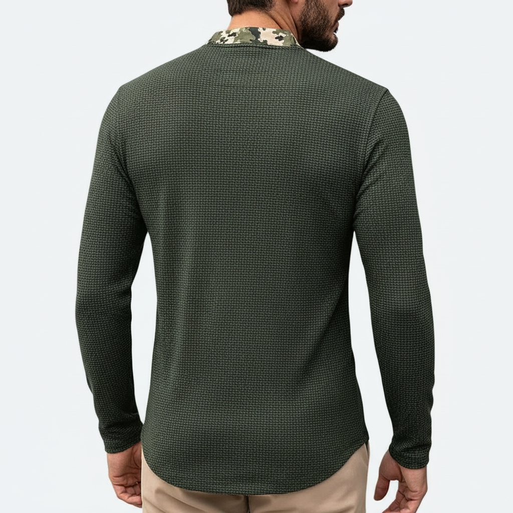 Glebronia | Camicia henley granata a maniche lunghe