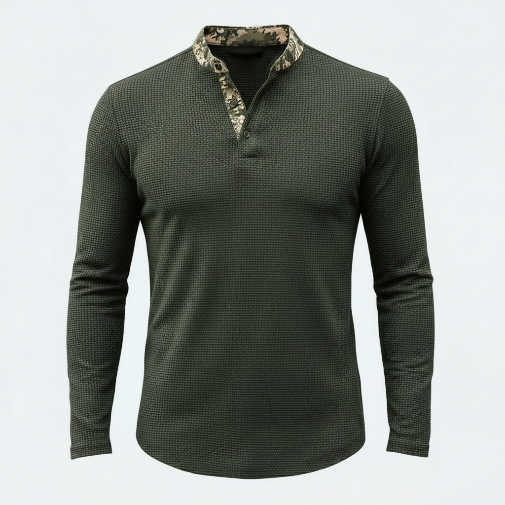 Glebronia | Camicia henley granata a maniche lunghe