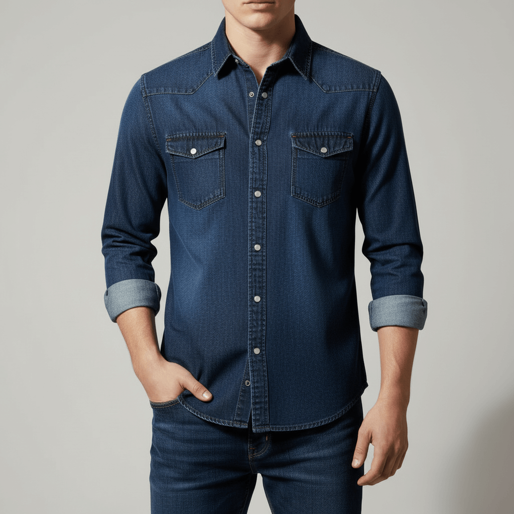 Glebronia | Camicia in denim vintage con tasche