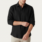 Glebronia | Camicia in lino a maniche lunghe con colletto francese