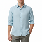 Glebronia | Camicia in lino a maniche lunghe con colletto francese