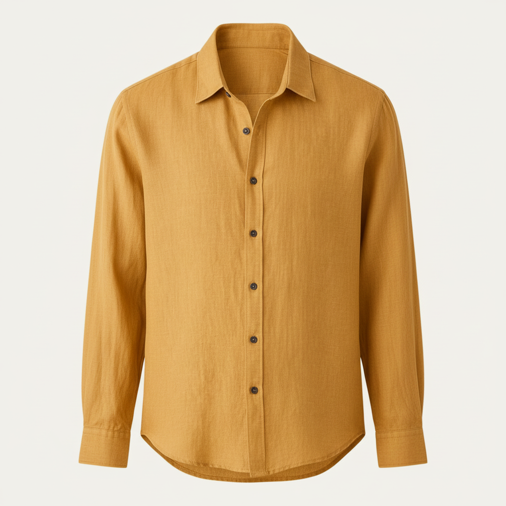 Glebronia | Camicia in lino a maniche lunghe con colletto francese