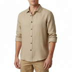 Glebronia | Camicia in lino a maniche lunghe con colletto francese